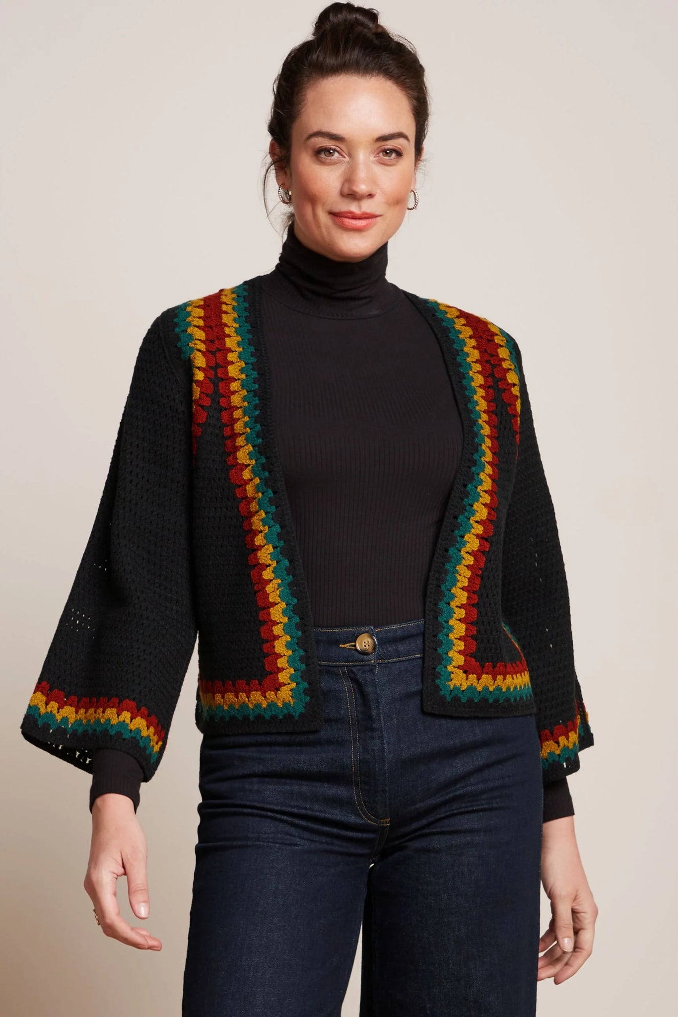 Cardigan KING LOUIE Arlene Crochet Urban Green