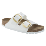 Birkenstock Big Buckle Birko-Flor enamelled Patent White