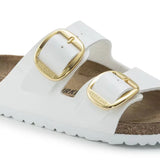 Birkenstock Big Buckle Birko-Flor enamelled Patent White