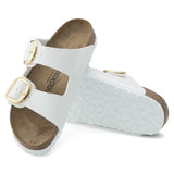 Birkenstock Big Buckle Birko-Flor enamelled Patent White