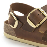 Birkenstock Milano Big Buckle Cuero engrasado Cognac