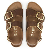 Birkenstock Milano Big Buckle Cuero engrasado Cognac