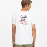 EL OCTOPUS T-Shirt mit Kontrast-Stickerei von Atlantic Lifestyle in reinem Weiß