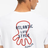 EL OCTOPUS T-Shirt mit Kontrast-Stickerei von Atlantic Lifestyle in reinem Weiß