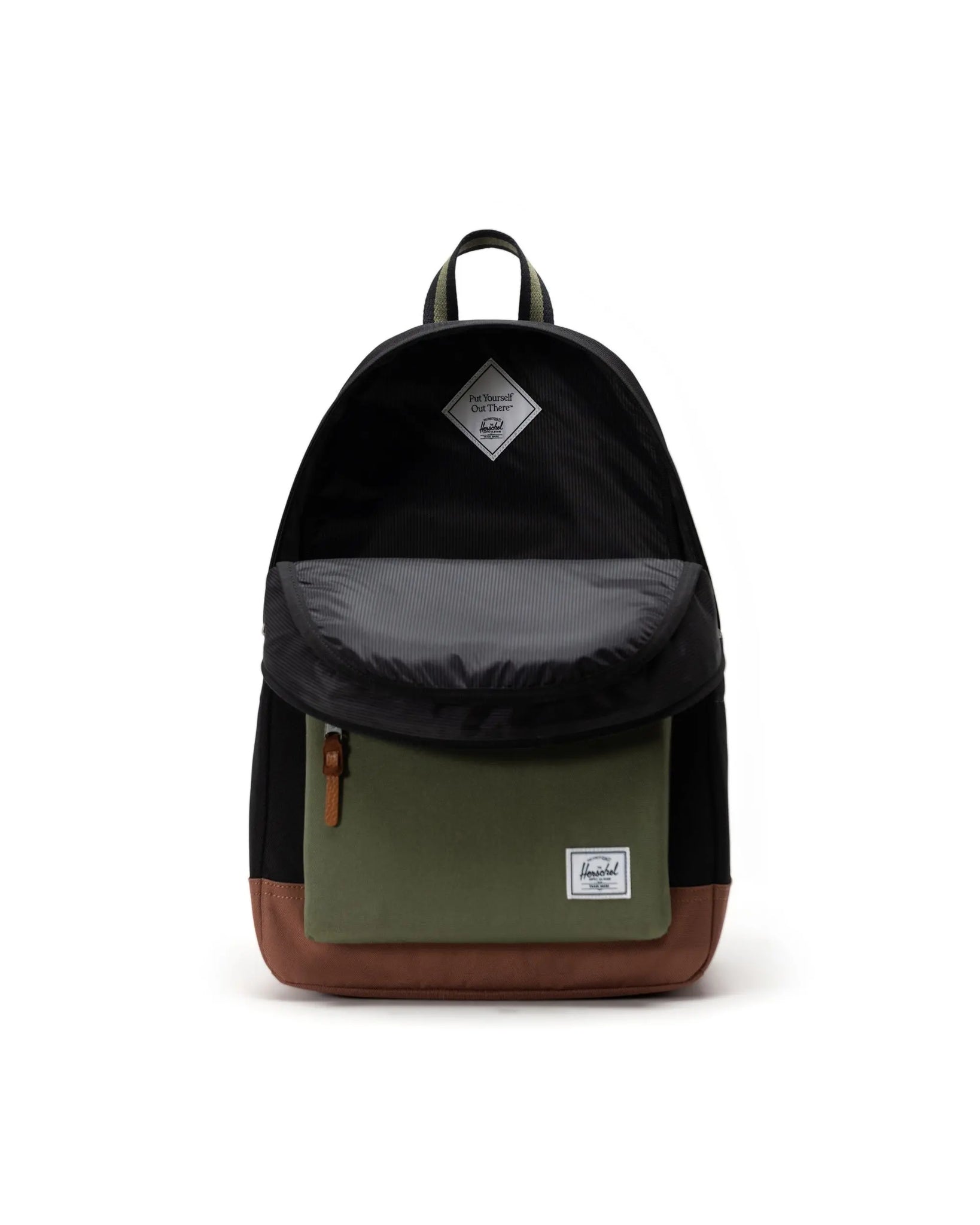 Mochila HERSCHEL Heritage™ Backpack 24L Black Four Leaf Clover Saddle Brown