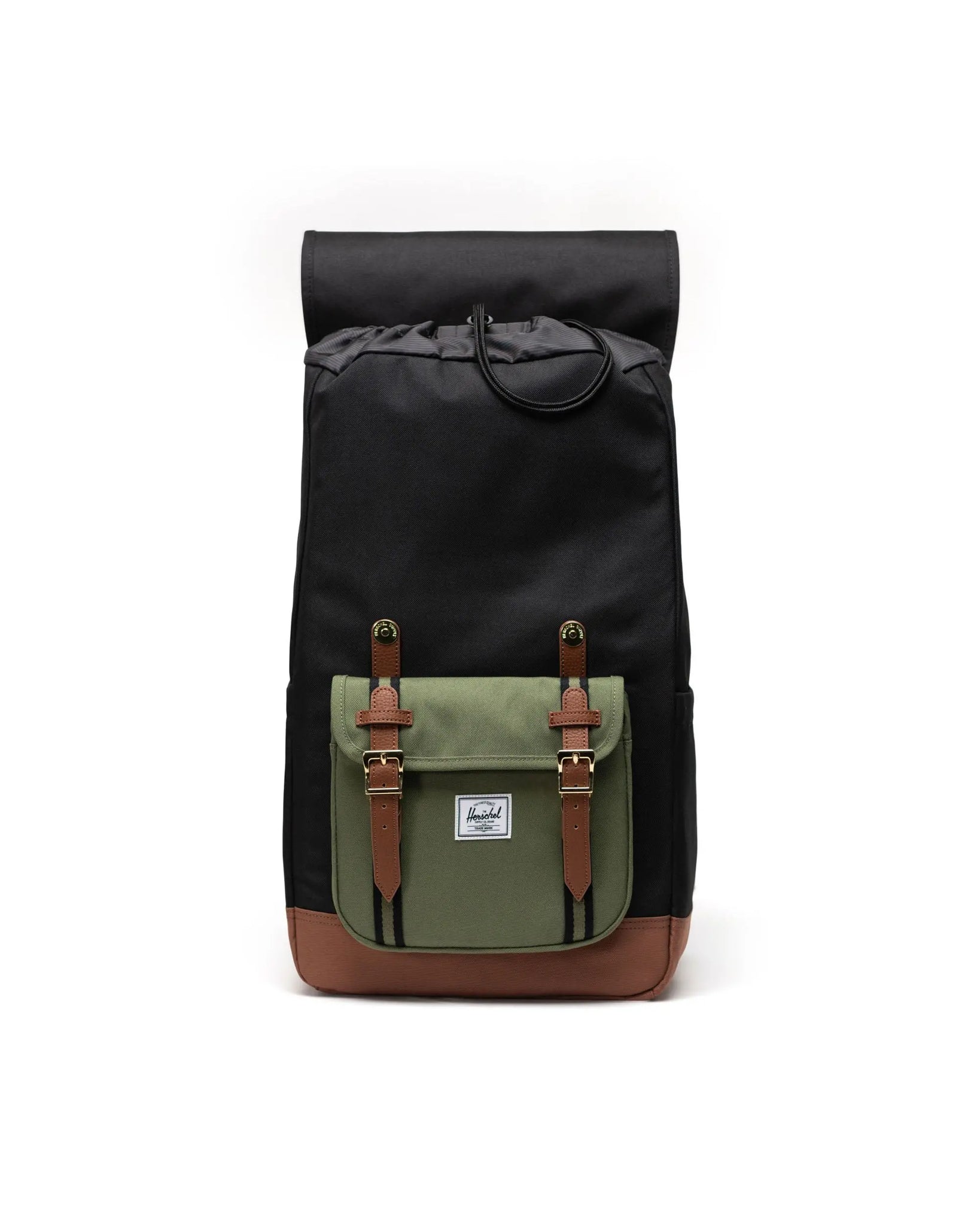 Mochila HERSCHEL Little America™ Black Four Leaf Clover Saddle Brown