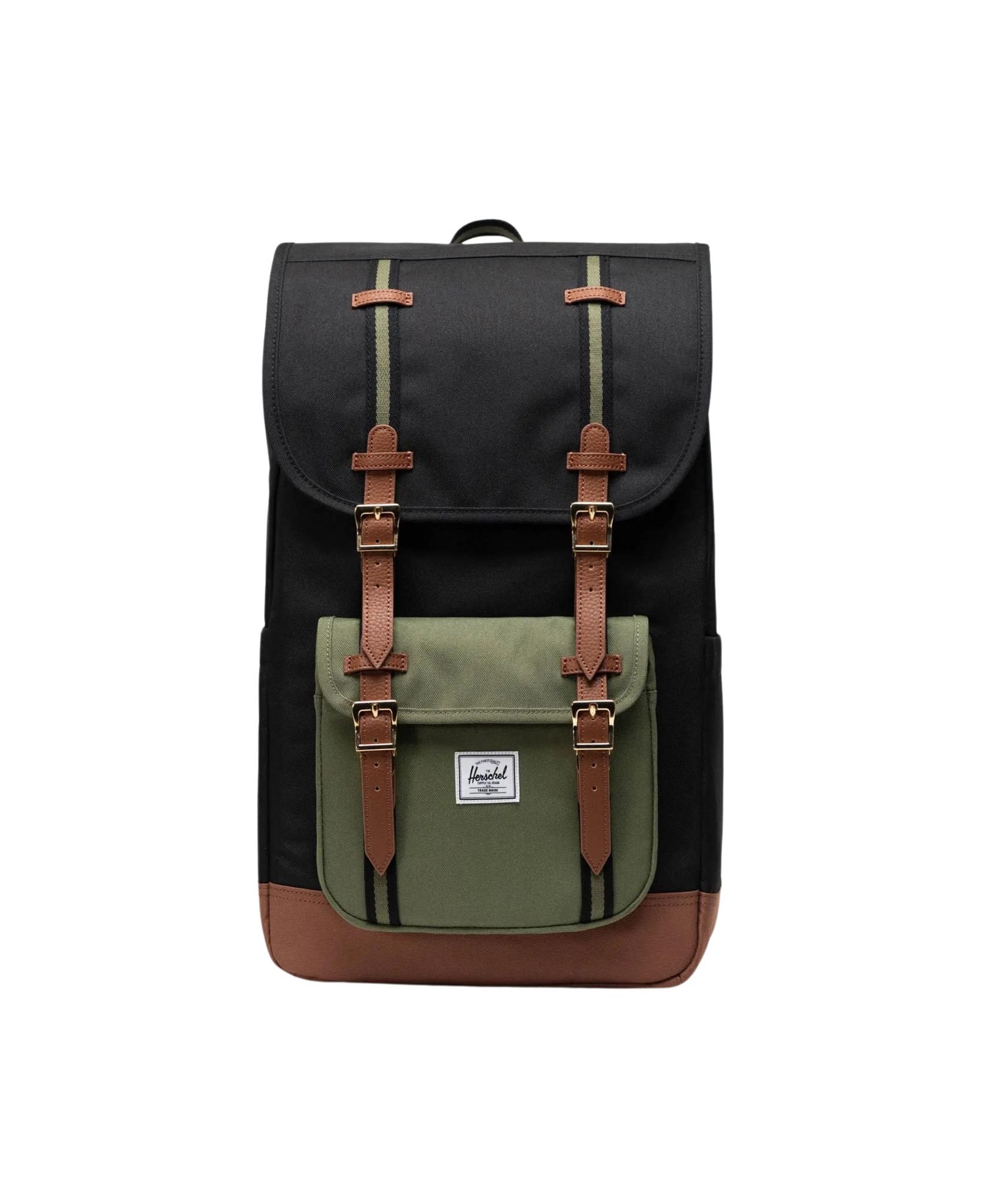 Mochila HERSCHEL Little America™ Black Four Leaf Clover Saddle Brown