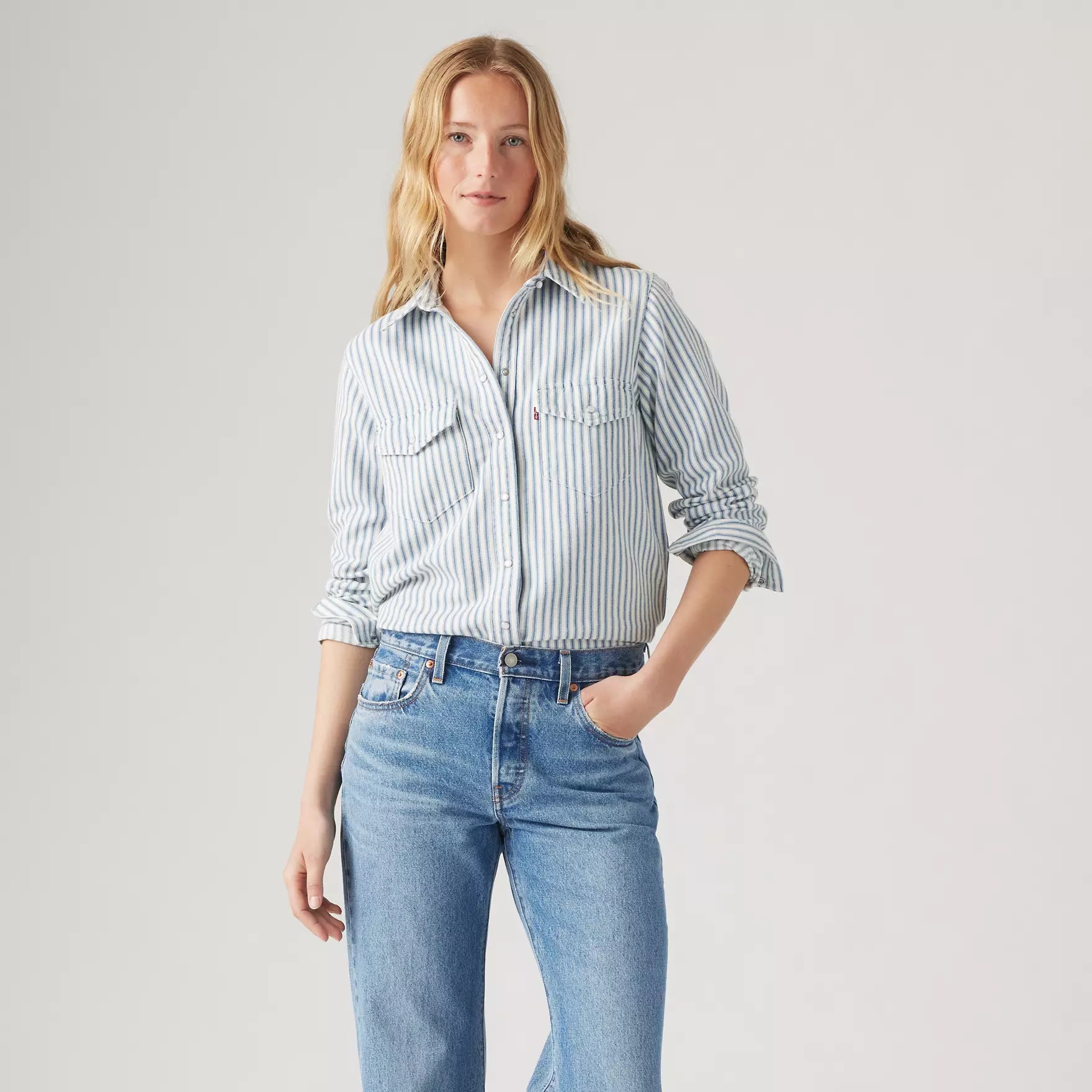 Camisa Levi's® Iconic Western Lightweight Marinas Stripe