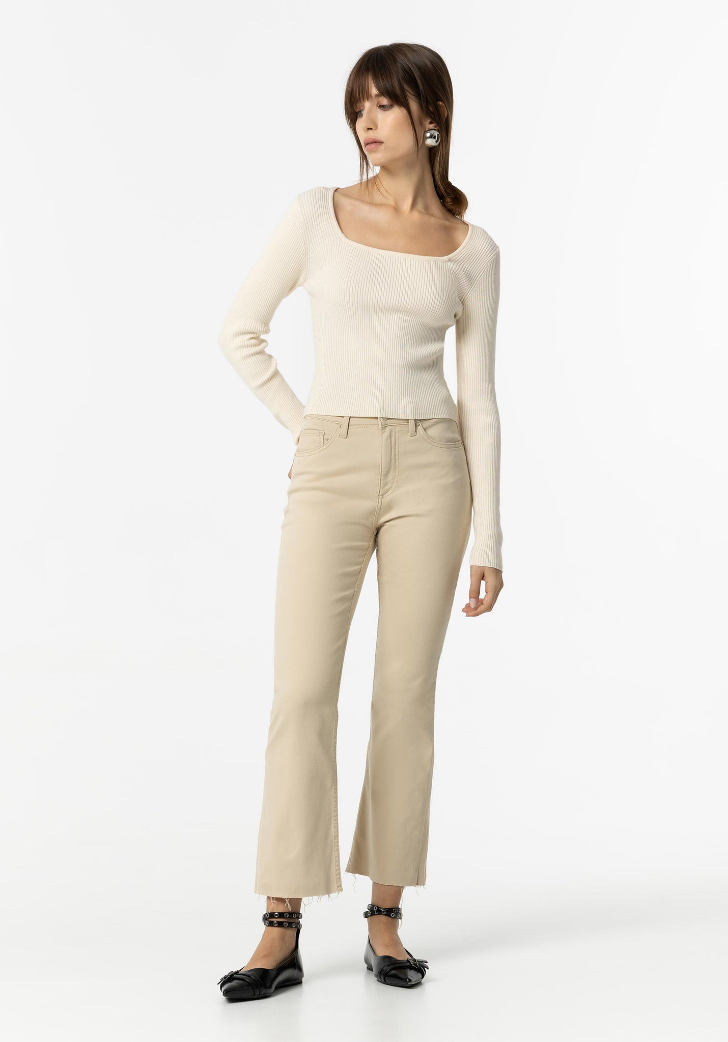 Pantalón TIFFOSI Cropped Megan Beige