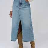 SALSA True Denim Skirt with Front Slit 