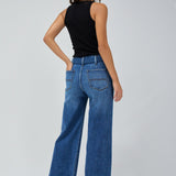 SALSA True Cropped Wide Leg Jeans With Belt 