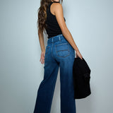 SALSA True Cropped Wide Leg Jeans With Belt 