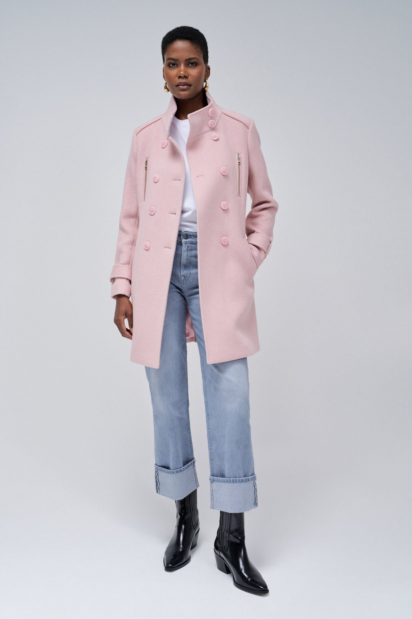 Salsa Jeans Grace Cloth Pink Coat 