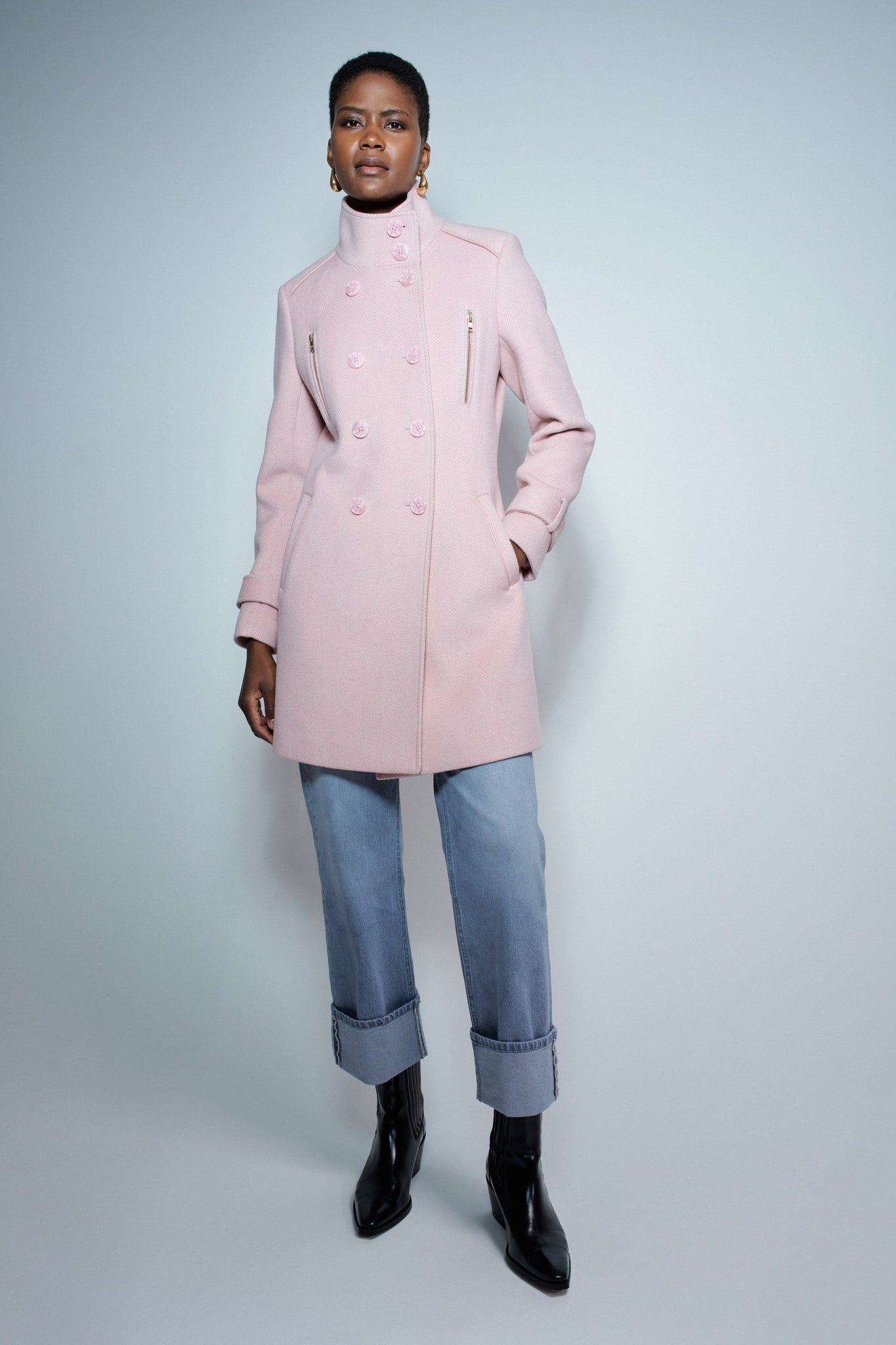 Salsa Jeans Grace Cloth Pink Coat 