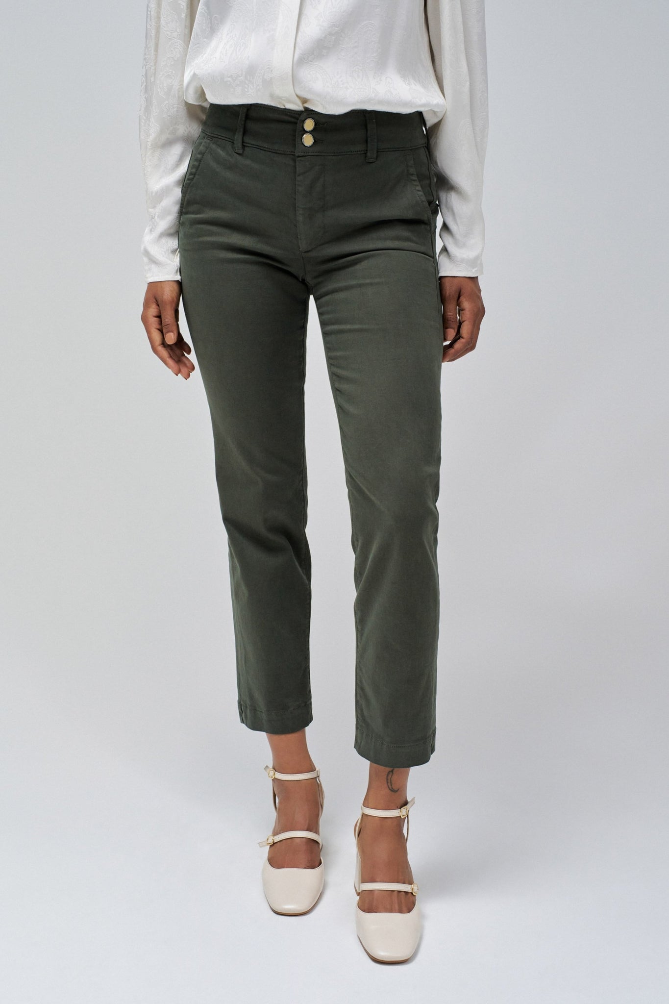 Pantalones SALSA Chinos Secret Push In Cropped Slim Verde