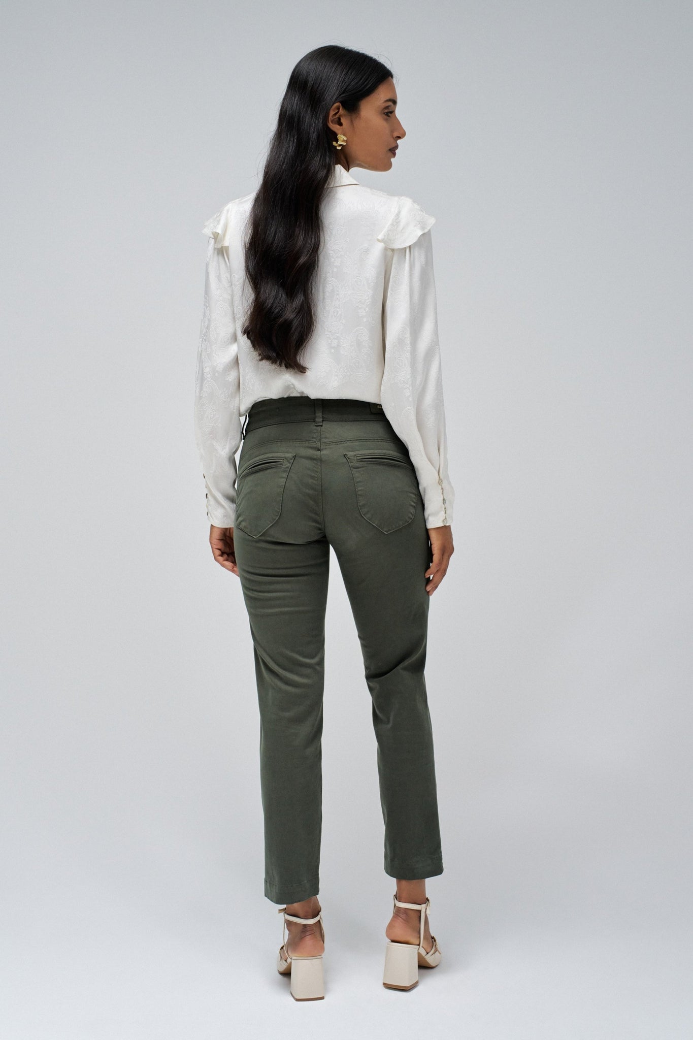 Pantalones SALSA Chinos Secret Push In Cropped Slim Verde