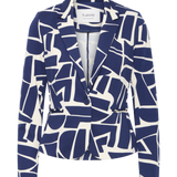 B.YOUNG Rizetta AOP Med Blue Geo Blazer