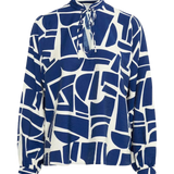 B.YOUNG Ihamma Med Blue Geo Blouse