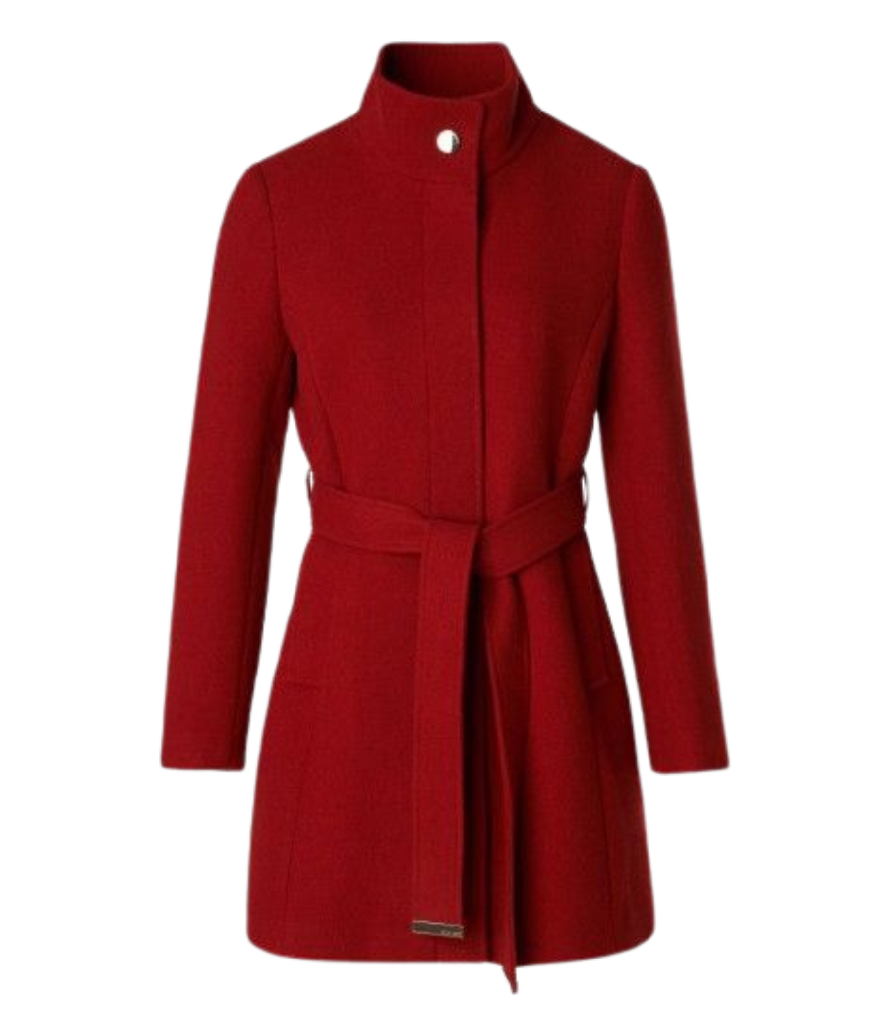 Salsa Jeans Grace Cloth Coat with Red Belt 