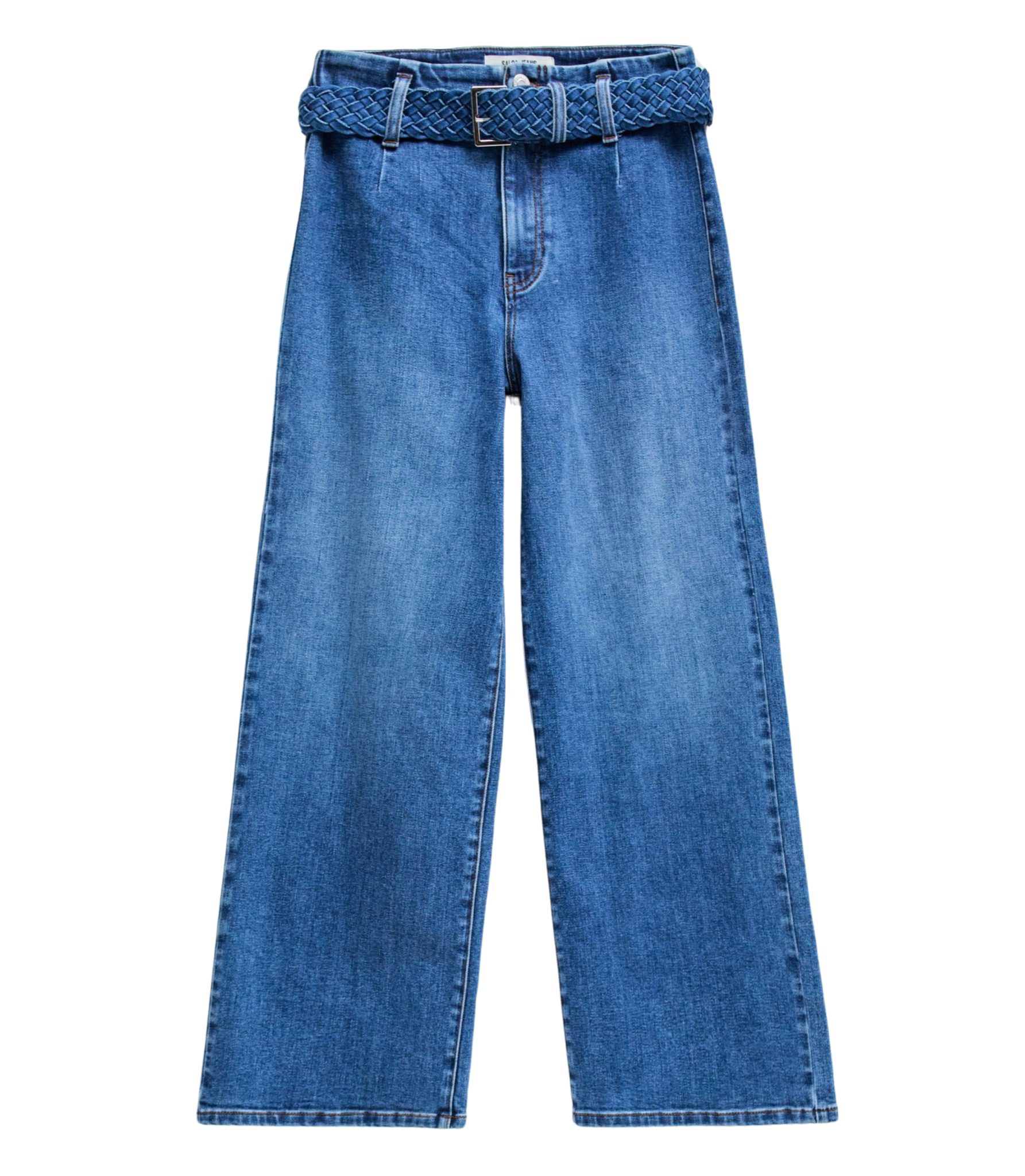 SALSA True Cropped Wide Leg Jeans With Belt 