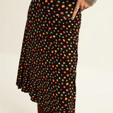 Falda XANTIK Midi Black Dots & Stars