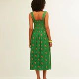 Vestido Xantik Tirante Ancho Green Citrus - ECRU