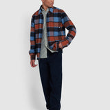 FARAH Fulbright Checkered Overshirt For Blue