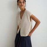 Yerse Peaked Natural Knit Vest