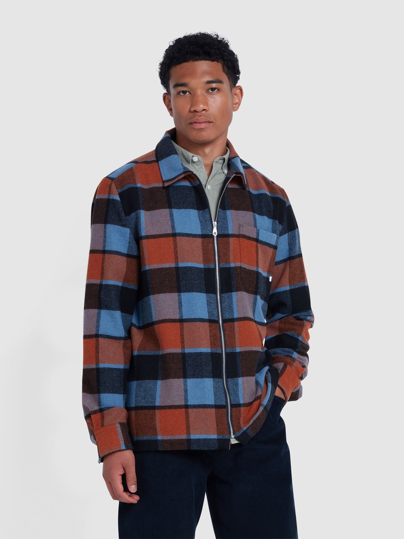 FARAH Fulbright Plaid Overshirt für Blau