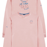 Sudadera EL PULPO Bordado Contraste el Mar Todo Lo Cura Rosa Delavé