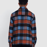 FARAH Fulbright Checkered Overshirt For Blue