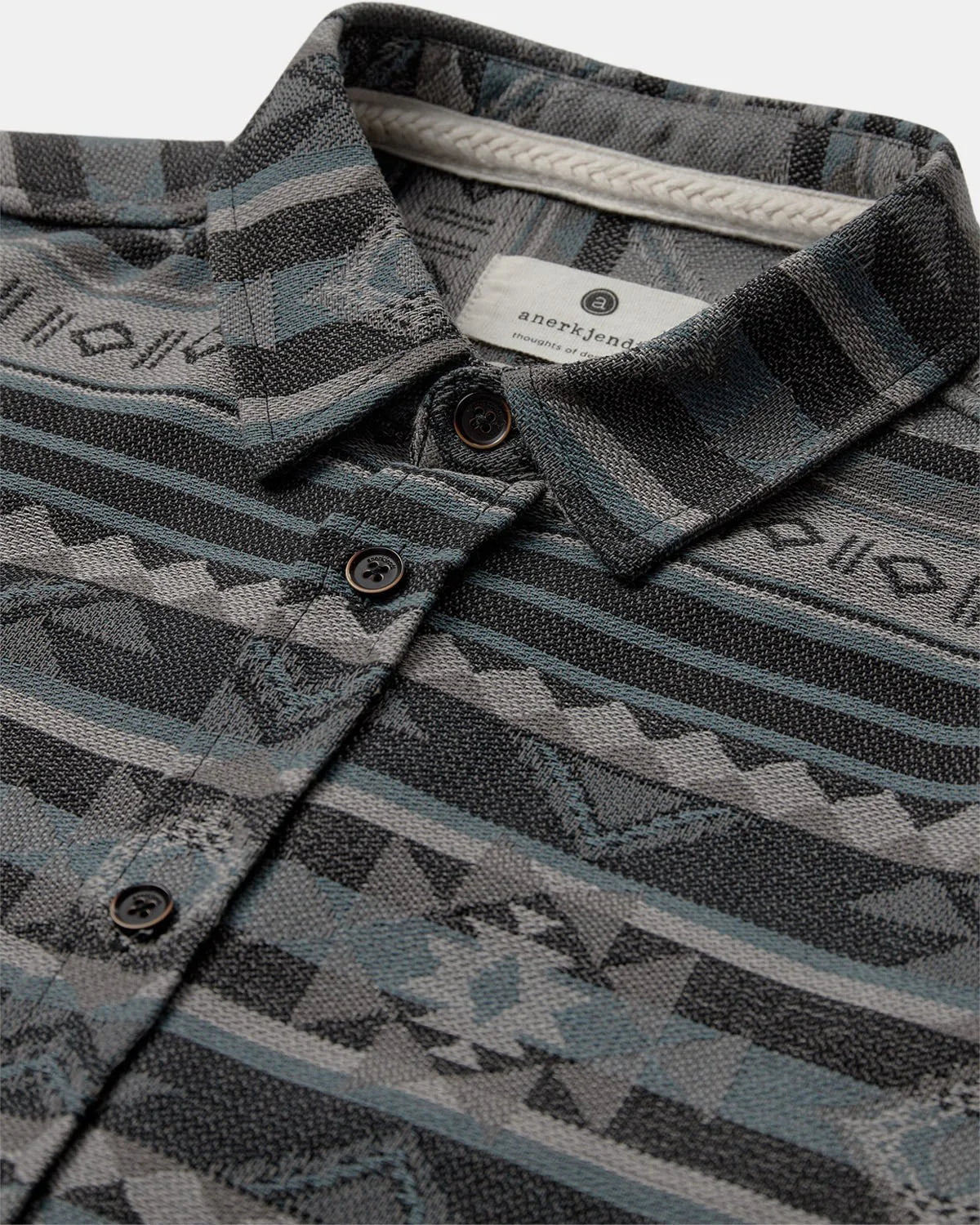 Camisa ANERKJENDT AkLouis Jacquard Dark Grey Mel