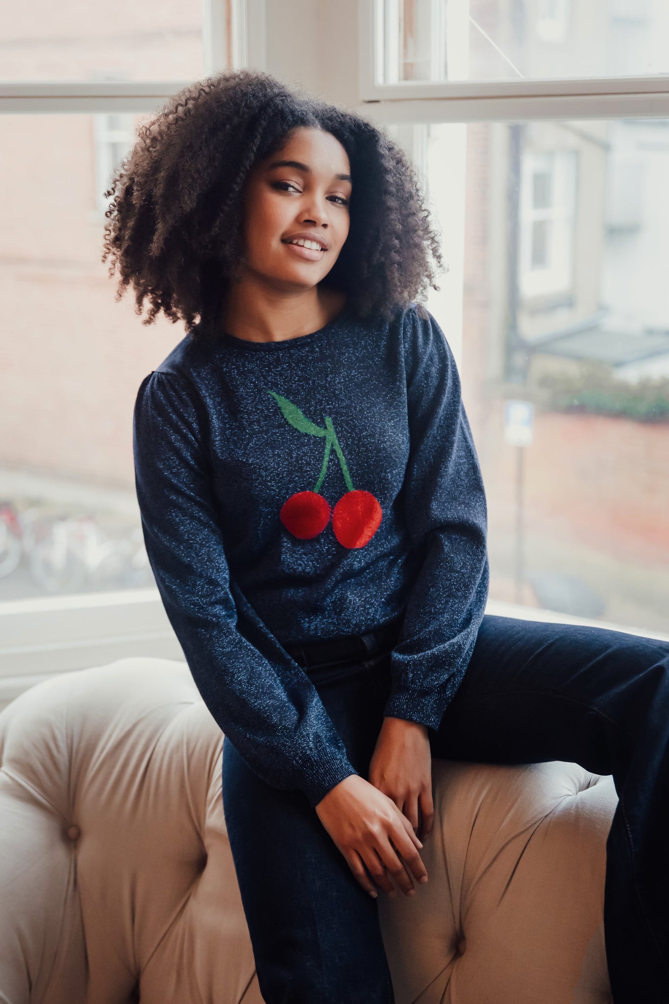 SUGARHILL Tiff Navy Cherry Good Sweatshirt