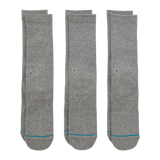 Pack of 3 STANCE Icon Crew Socks Heather Gray 