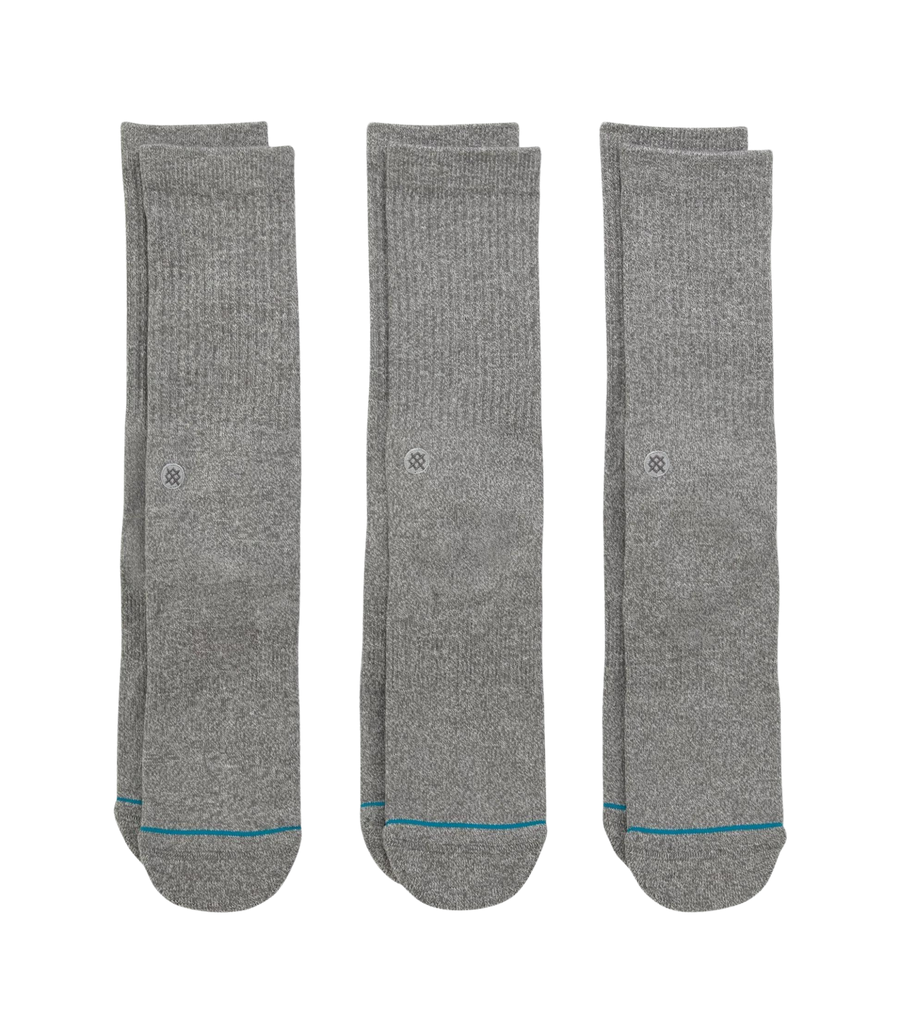 Pack of 3 STANCE Icon Crew Socks Heather Gray 