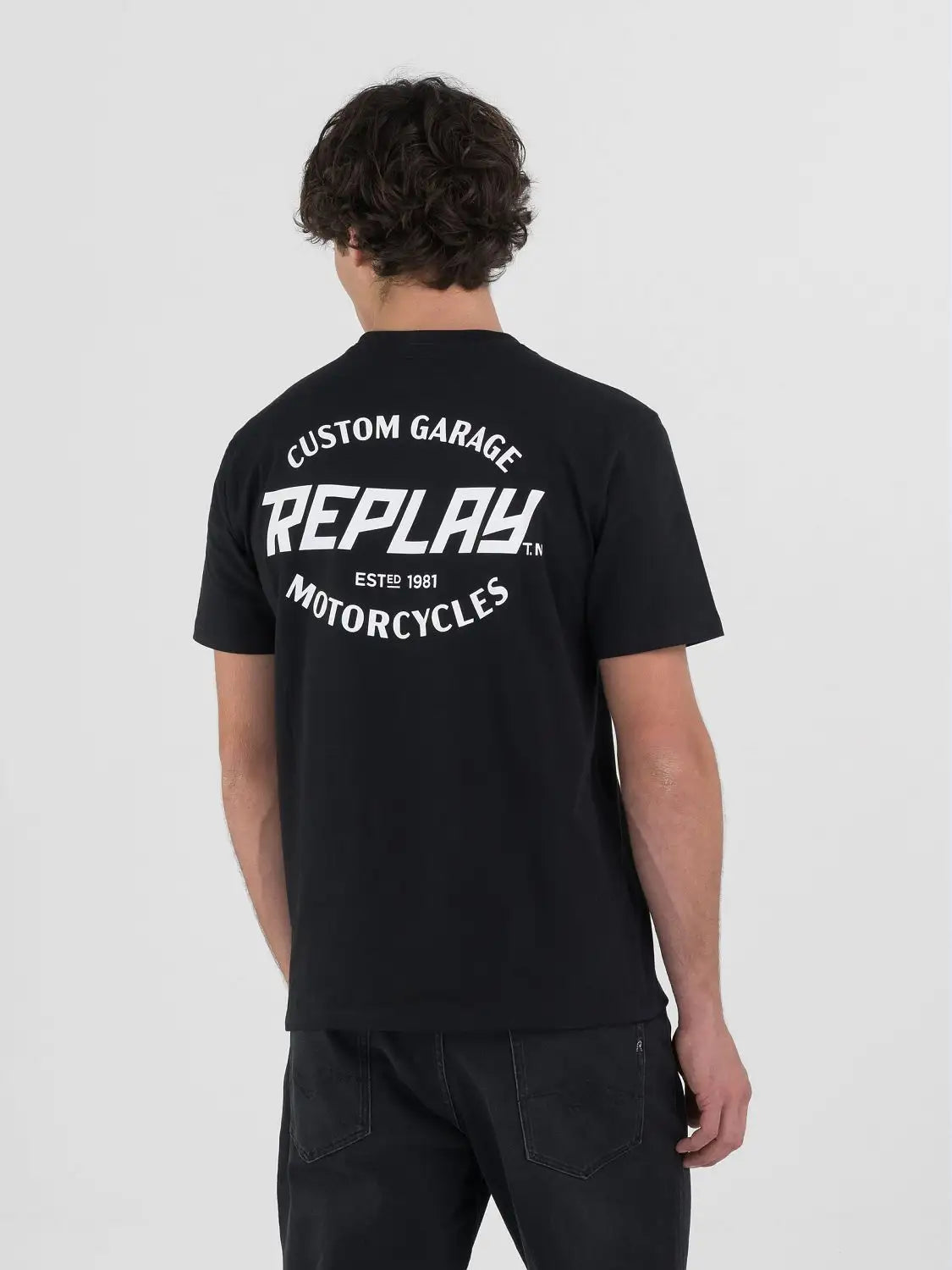 Camiseta REPLAY Estampado Custom Garage Black