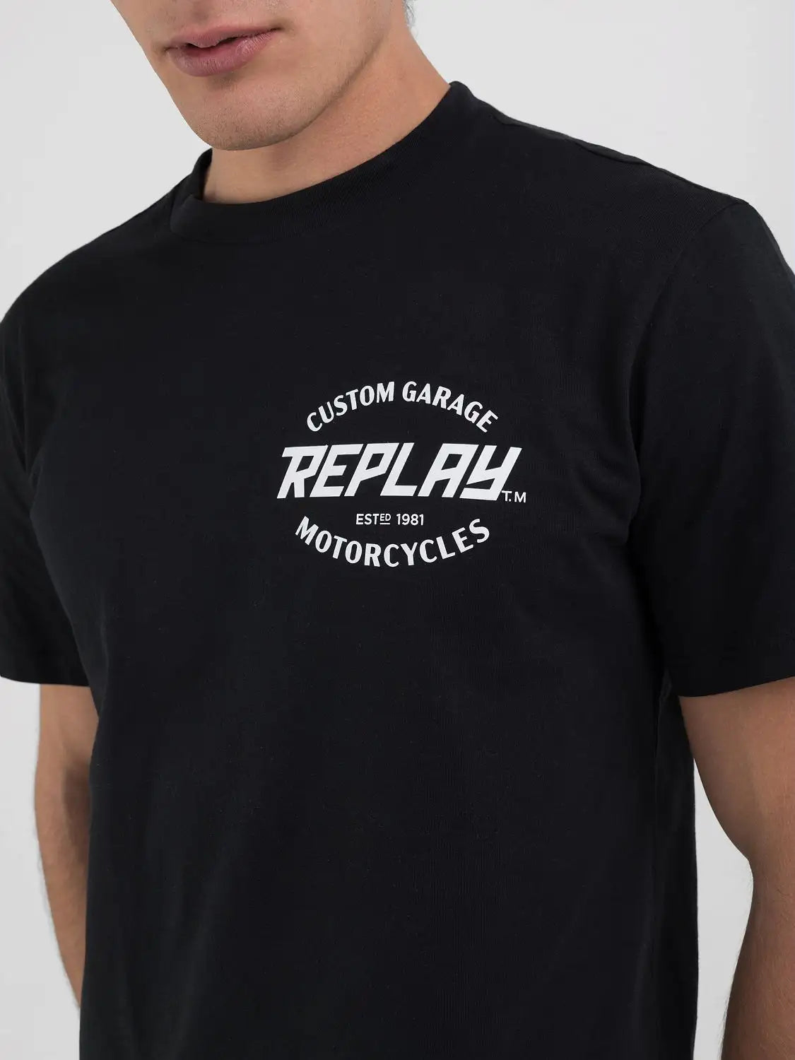 REPLAY T-shirt Custom Garage Print Black 