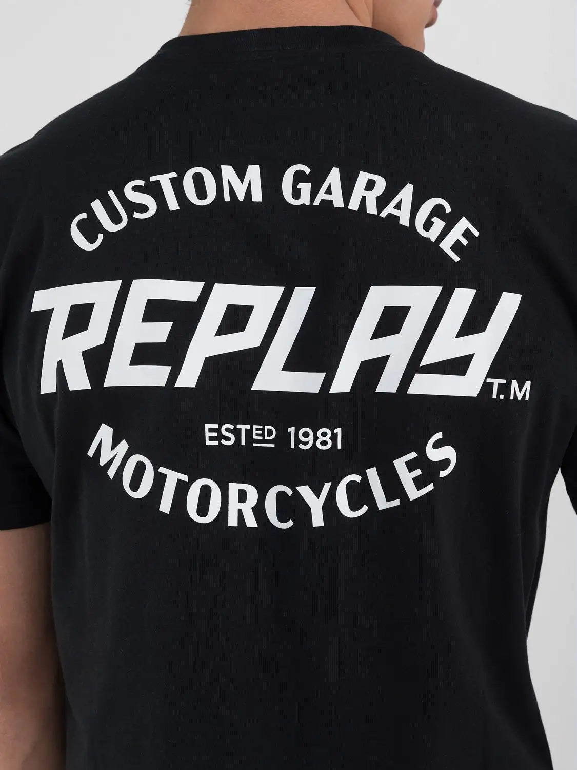 Camiseta REPLAY Estampado Custom Garage Black