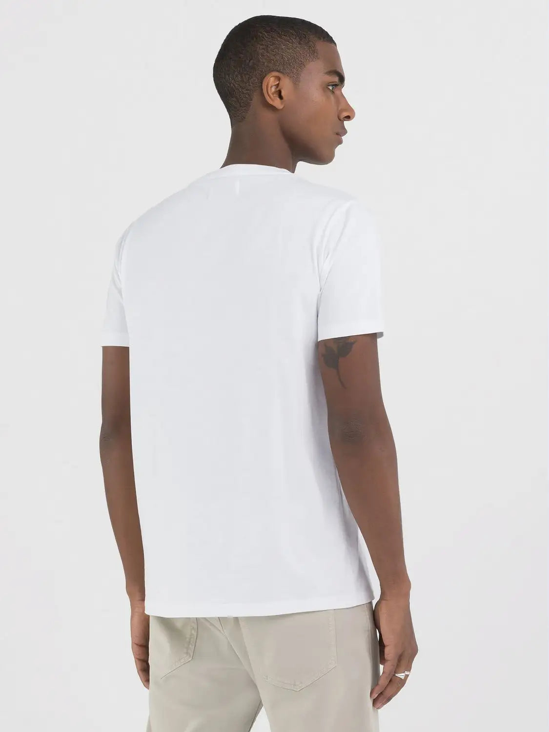 REPLAY Regular Fit Knitted T-Shirt with White Print 