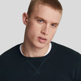 Lyle &amp; Scott Dark Navy Tonal Eagle Crew Neck Sweatshirt