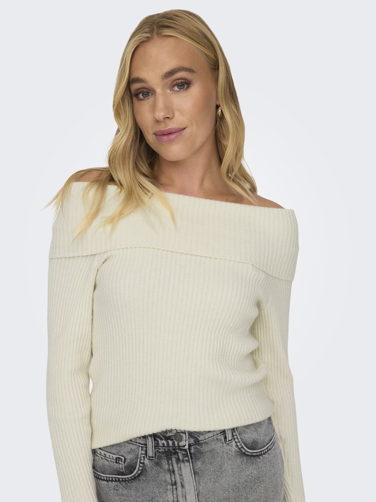 NUR Katia Off Shoulder Pullover Whitecap Grey Melange