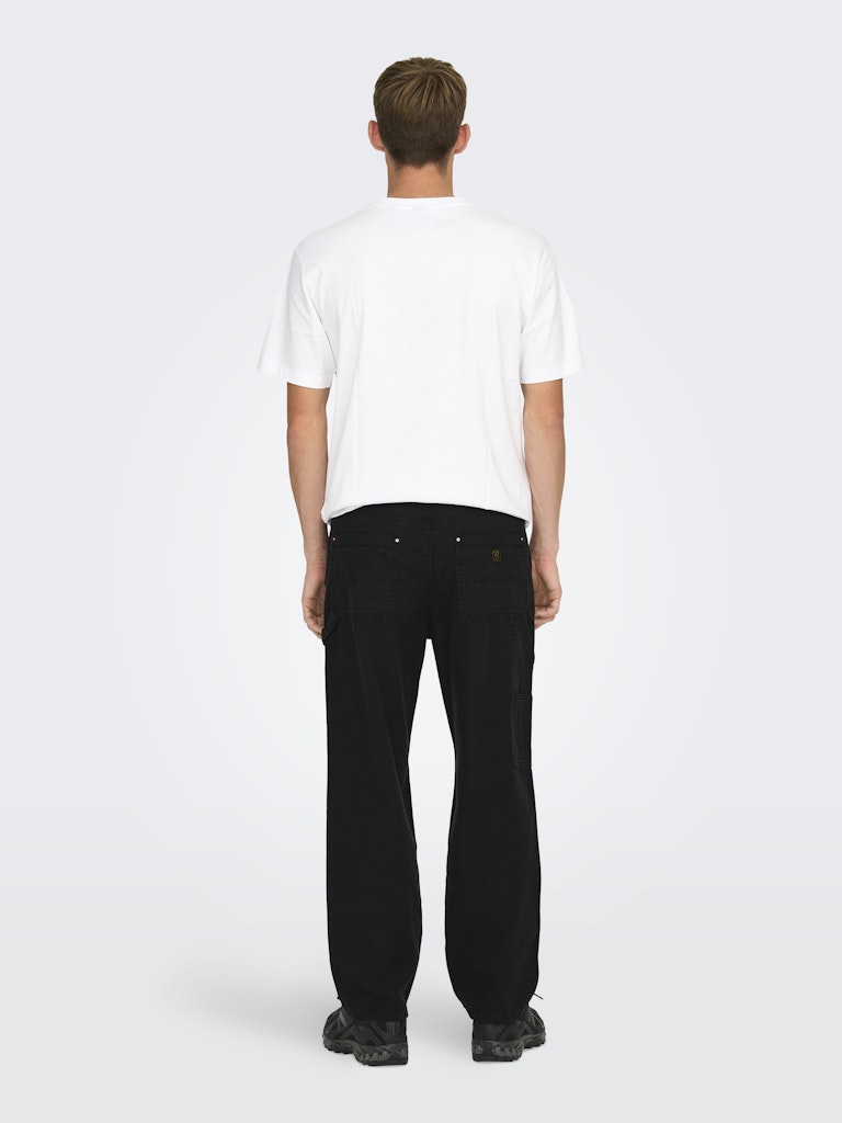 Only&amp;Sons Fade Carpenter Loose Black Pants 