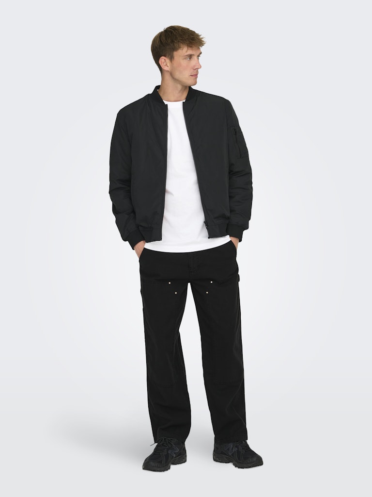 Only&amp;Sons Fade Carpenter Loose Black Pants 