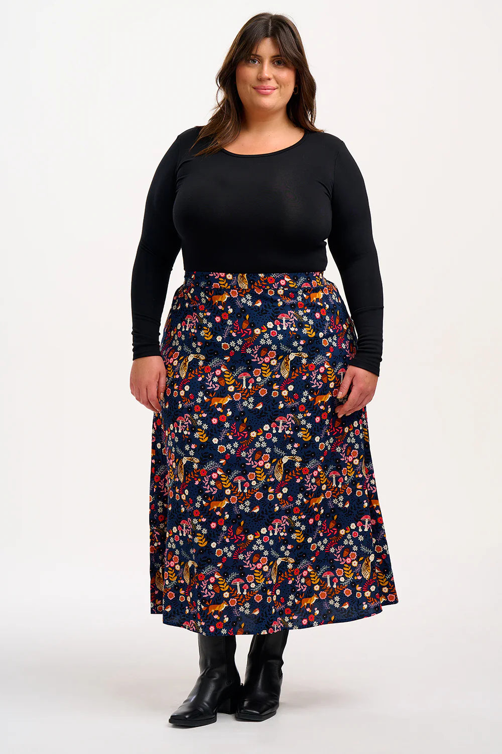 SUGARHILL Zora Navy Midnight Woodland Skirt