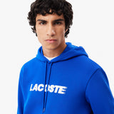 LACOSTE-Sweatshirt mit blau bedrucktem Kapuzenpullover 