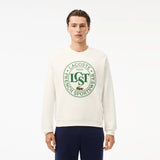 Weißes, locker sitzendes Lacoste-Sweatshirt mit Grafik