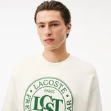 Weißes, locker sitzendes Lacoste-Sweatshirt mit Grafik