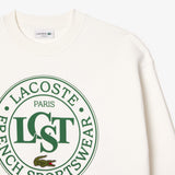 Weißes, locker sitzendes Lacoste-Sweatshirt mit Grafik