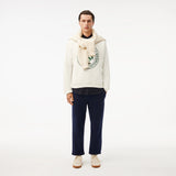 Weißes, locker sitzendes Lacoste-Sweatshirt mit Grafik