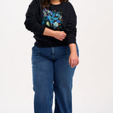 SUGARHILL Noah Washed Black Jungle Blues Sweatshirt